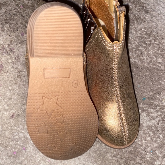 Carter's Girls Ella Jr Boots Metallic Bronze Side Zip Booties Sz 8M - Picture 4 of 6